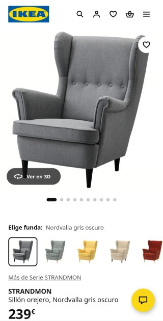 Sillón orejero Strandmon Ikea