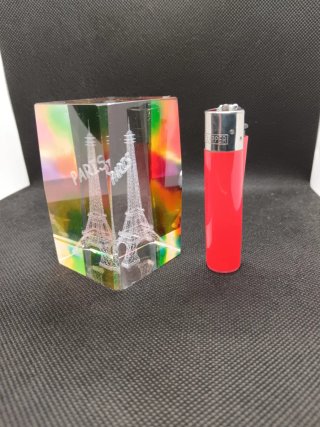 Torre Eiffel Cristal Holograma Multicolor