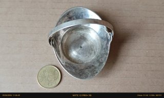 Cesto antiguo de plata para joyas