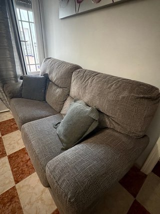 Sofá de 2 plazas tela gris