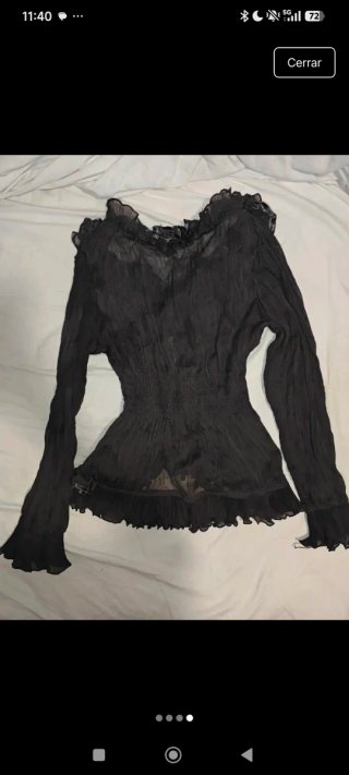 Blusa gótica de gasa negra – Excellium Collection