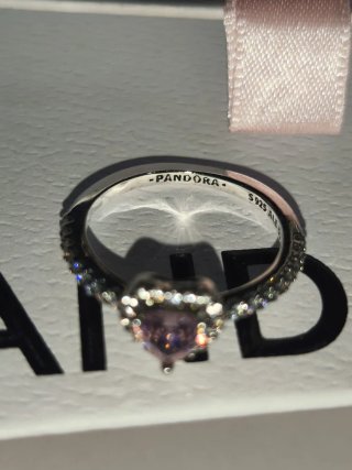 Conjunto Pandora Corazón Rosa y Plata talla 6in7