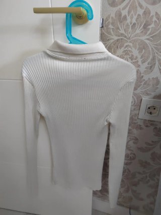 Camiseta Zara manga larga cuello polo cremallera
