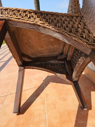 Consjunto 6 Sillas de comedor de mimbre y madera