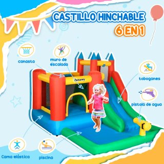 Castillo Inflable  con Tobogán y Piscina