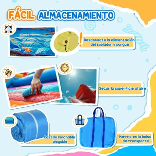 Castillo Inflable  con Tobogán y Piscina