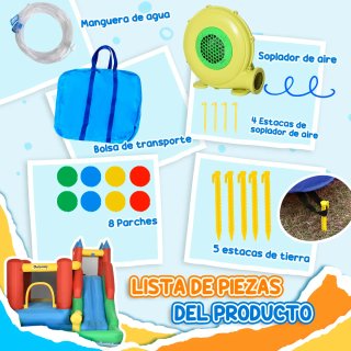 Castillo Inflable  con Tobogán y Piscina