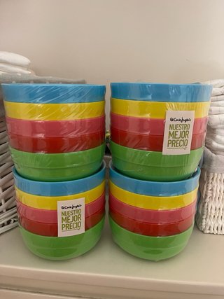 Set 5 Platos Plástico Colores Picnic Niños