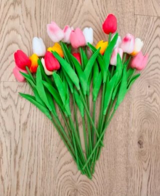 20 Flores Tulipanes Artificiales