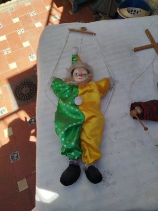 Marionetas antiguas de payaso