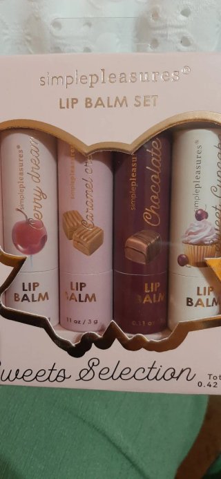 Set de 4 Bálsamos Labiales Simple Pleasures nuevos