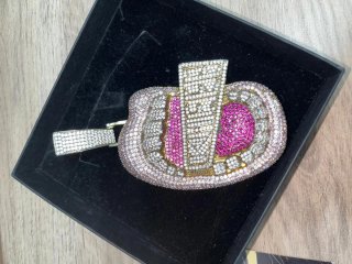 Colgante Ice Baby Oro 14k Diamantes y Zafiros