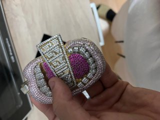 Colgante Ice Baby Oro 14k Diamantes y Zafiros