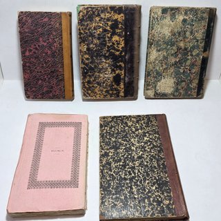 Lotto Di 5 Libri Antici Da Esposizione XIX Secolo