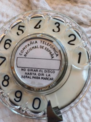 teléfono antiguo disco de marcacion de Tef