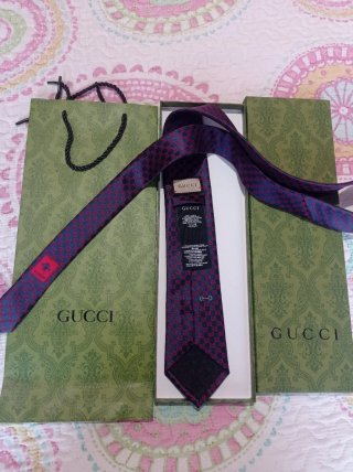 Corbata Gucci Azul y Roja