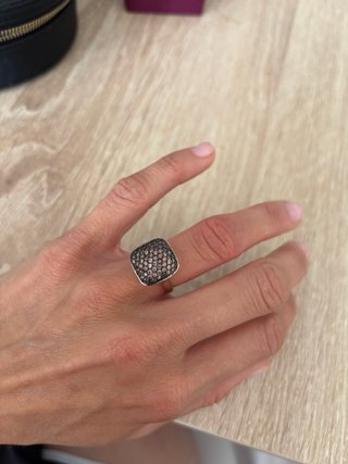 Anillo oro circonitas marrones