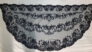 Mantilla Fallera Negra Encaje