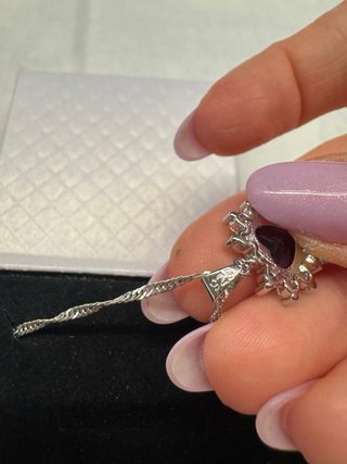 Set gioielli cuore viola argento 925