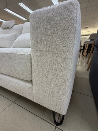 Sofá Rinconera Beige Patas Metal