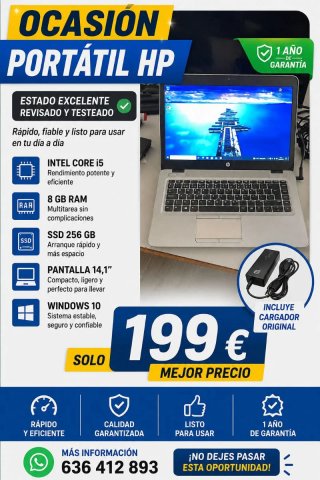 PORTÁTIL HP i5 MUY RAPIDO CON SSD