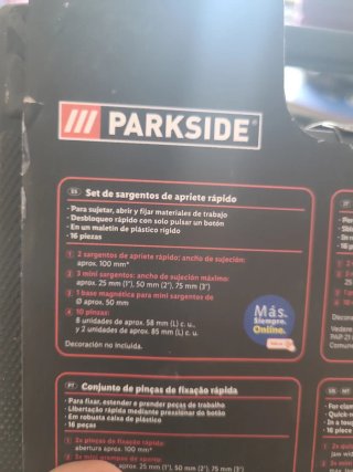 Set Sargentos Apriete Rápido Parkside 16 Piezas