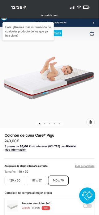 Cuna  DOCO blanca con colchón