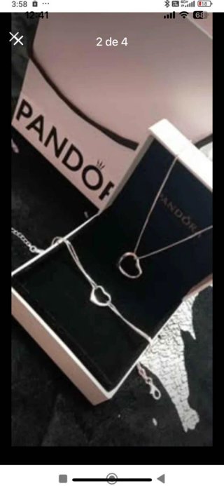 Conjunto Pandora Corazón Plata 925