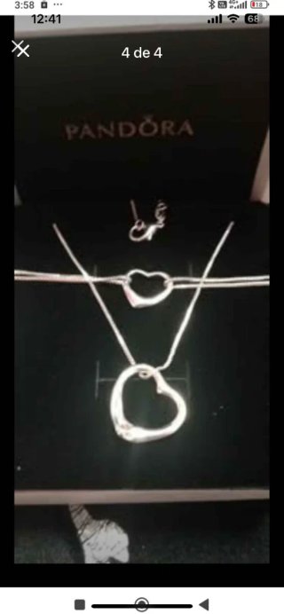 Conjunto Pandora Corazón Plata 925