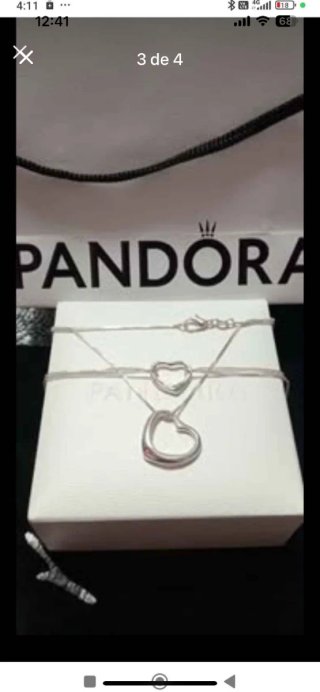 Conjunto Pandora Corazón Plata 925