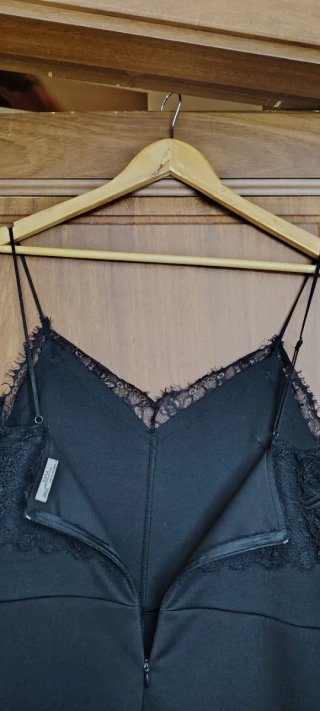 Vestido Zara Lencero Negro T/M