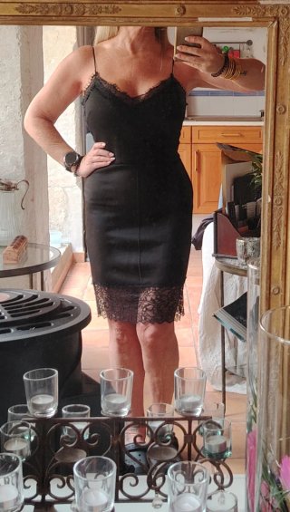 Vestido Zara Lencero Negro T/M