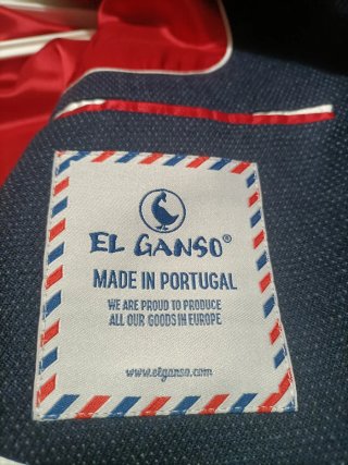 Americana El Ganso Talla 46 Azul Forro Rojo