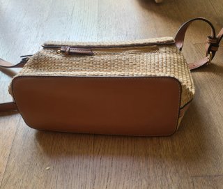 Borsa paglia donna tracolla marrone beige