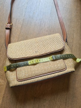 Borsa paglia donna tracolla marrone beige