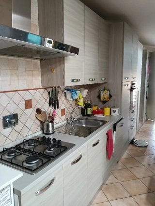 Cucina attrezzata beige/argento