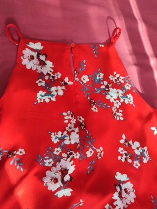 Blusa tirantes roja floral