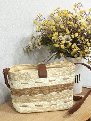 Bolso bandolera rafia tricolor