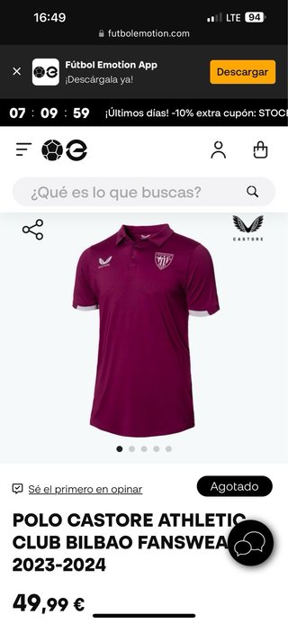Camiseta Oficial Athletic Club Bilbao Castore