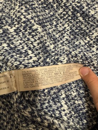 Cardigan Massimo Dutti Blu/Bianco Taglia XL