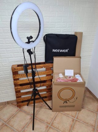 Neewer Aro de Luz LED 48cm con Trípode Bolsa Mando