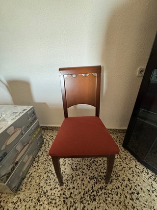 Juego de 4 sillas de madera y tela - Linares