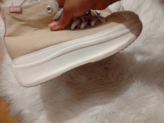 Zapatillas plataforma beige y rosa