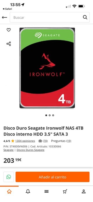 Disco Duro Seagate IronWolf Pro 4TB Precintado