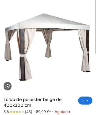 Toldo Plegable Beige 400x300 cm