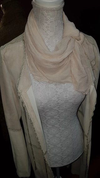 Foulard vintage seta bianco panna