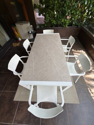 Conjunto Comedor Exterior Luca: Mesa + 6 Sillas