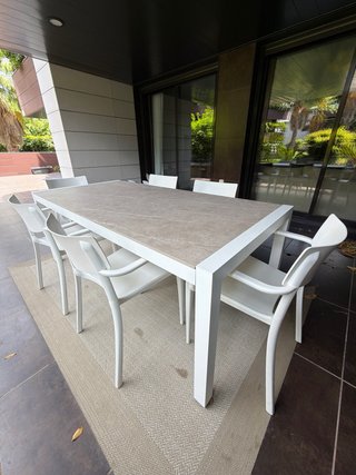 Conjunto Comedor Exterior Luca: Mesa + 6 Sillas