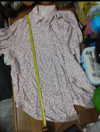Camisa floral manga larga mujer