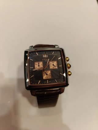 Reloj CYMA de cuarzo con correa de piel